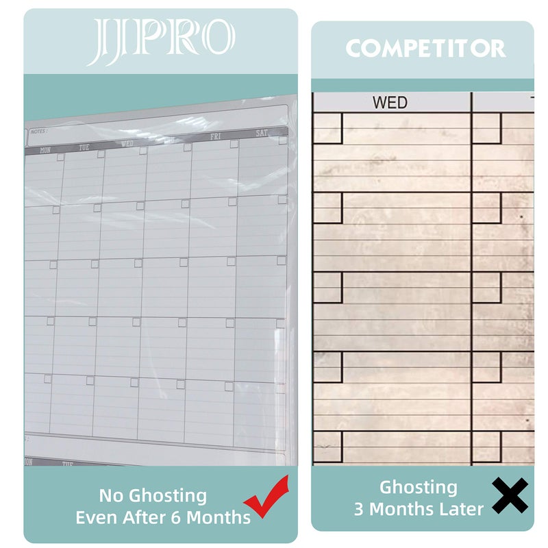 JJPRO Large Dry Erase Wall Calendar - 60â€œ x 38" Undated Blank 6 Month Calendar - Giant Whiteboard 6 Month Poster - Premium Laminated Undated Planner for Classroom, Office, Project & Family Schedule - Image 5